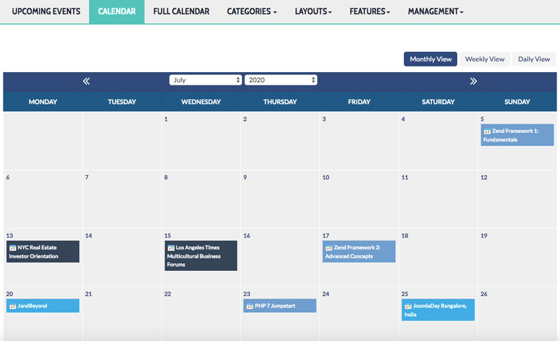 joomla events booking
