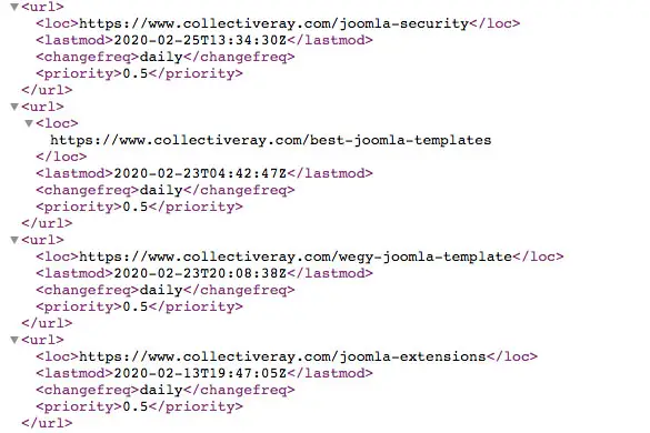 plan du site joomla xml
