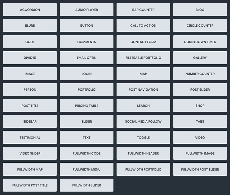 modules de contenu divi