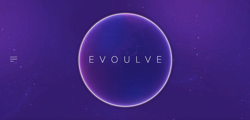 evoulve website minimalistisk design