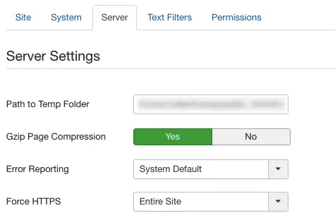 paramètres de compression de page gzip
