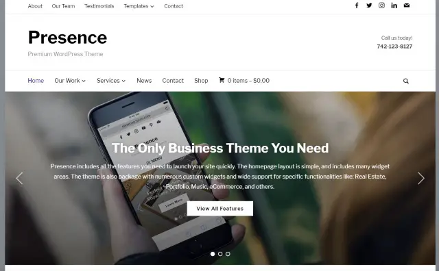 Présence - thème d'entreprise wordpress premium