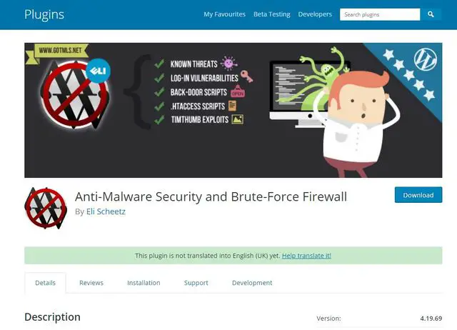 Anti Malware WordPress Security et Brute Force Firewall