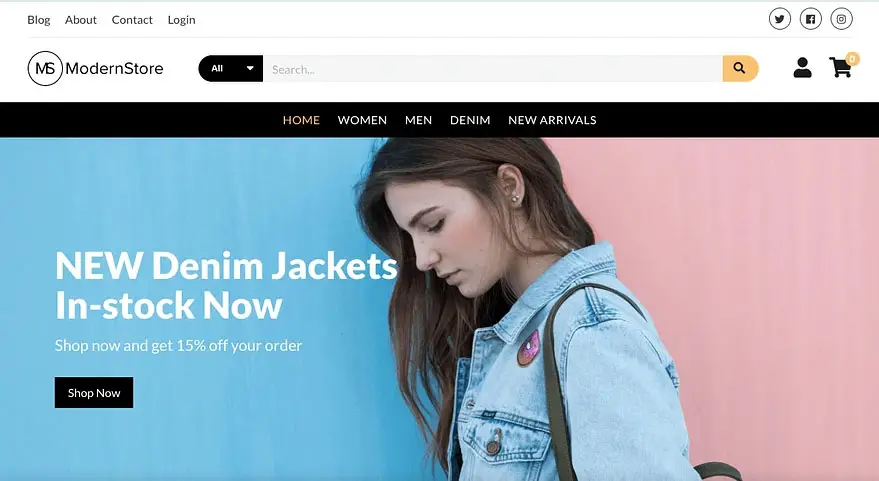 moderni myymälä wordpress-teema