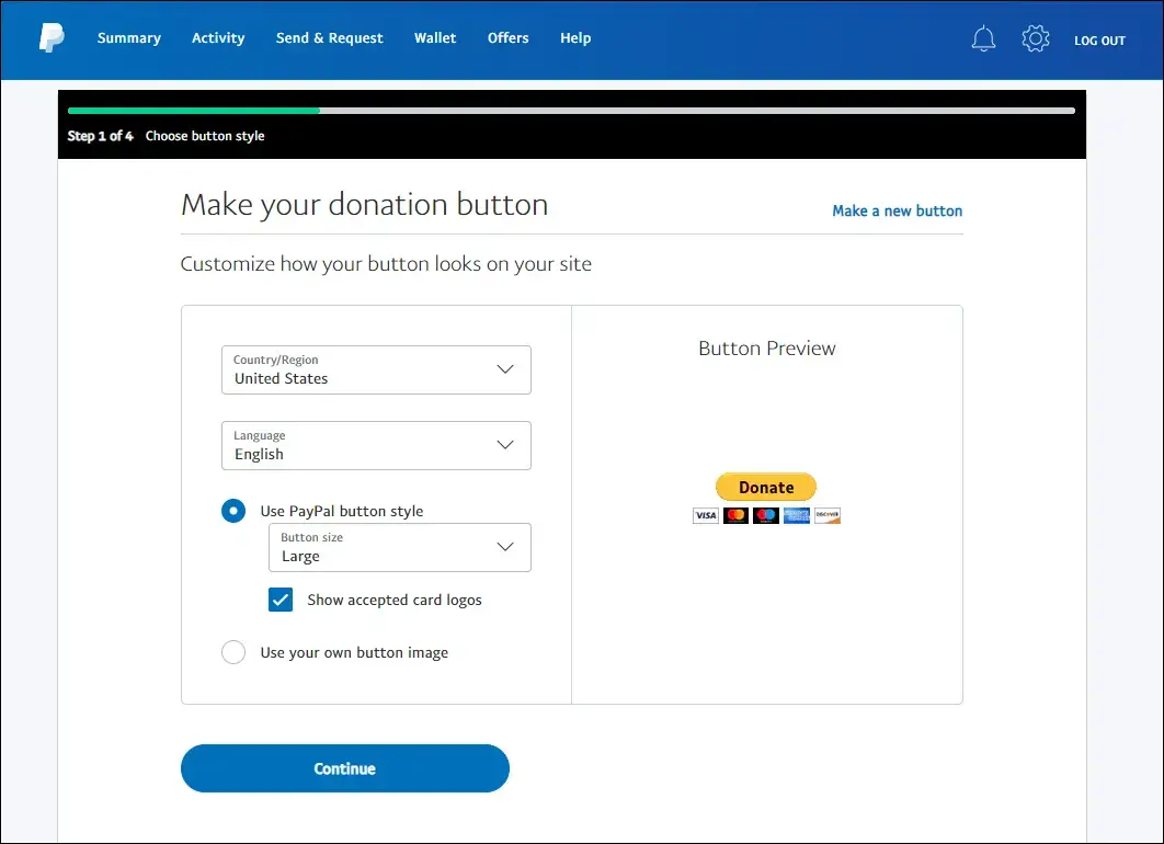 paypal-knap trin 3
