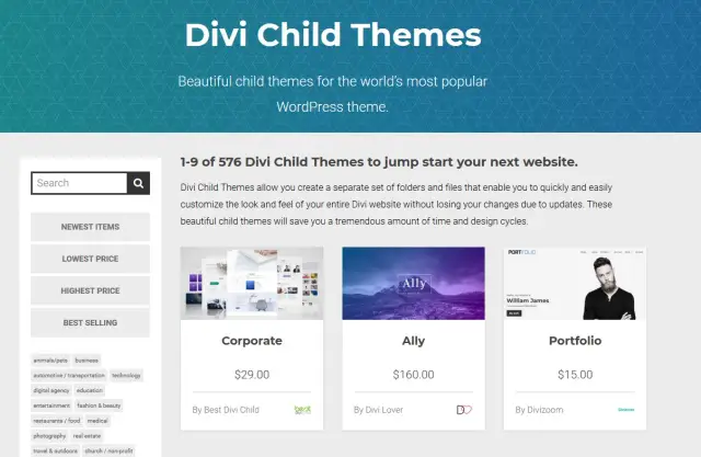 Thèmes enfants Divi