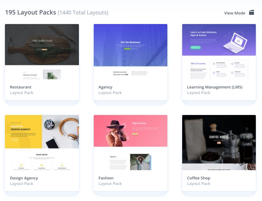 Divi vorgefertigte Layouts