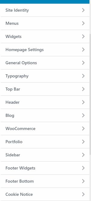 oceanwp customizer