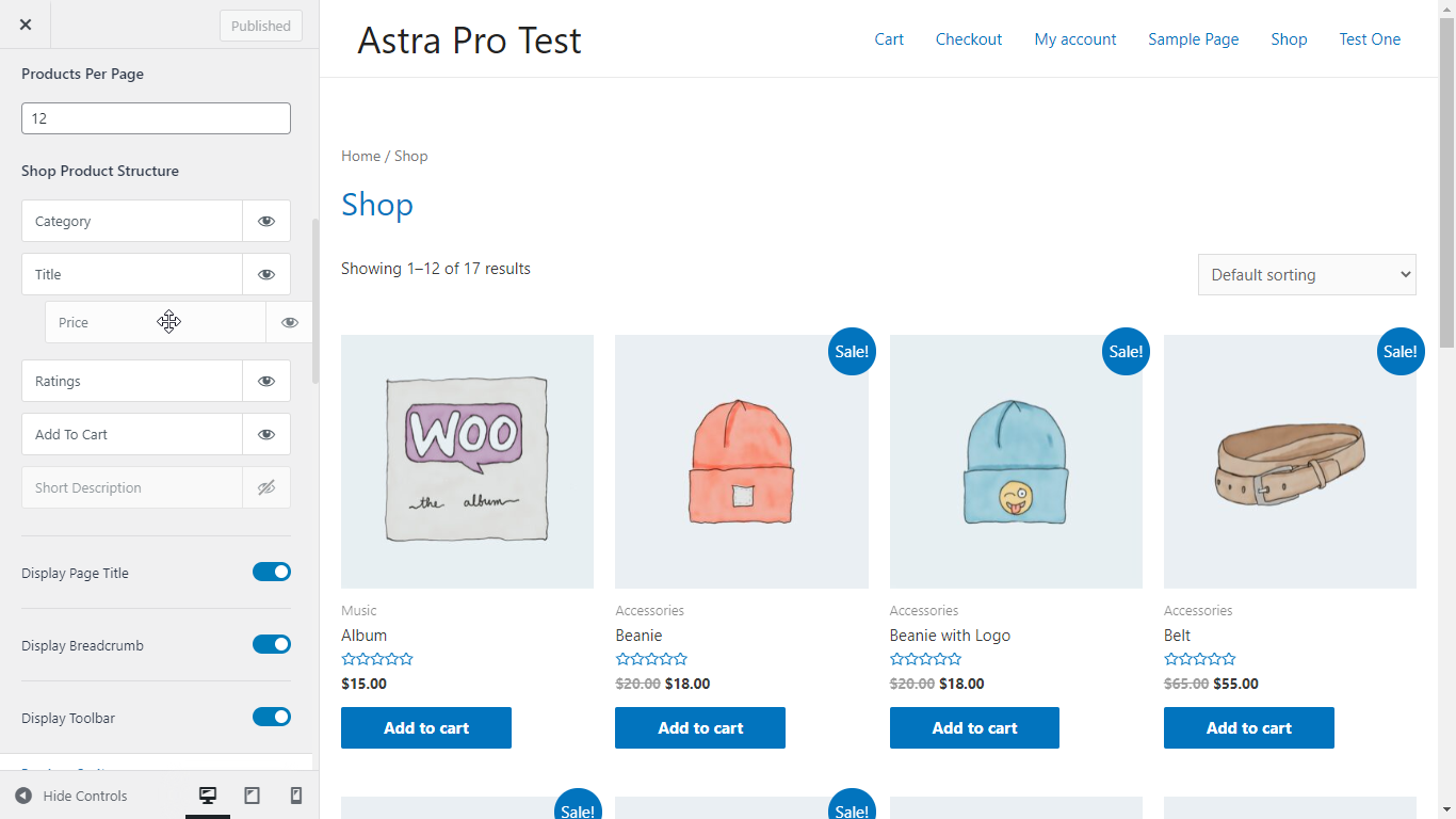 Konfigurator astra woocommerce