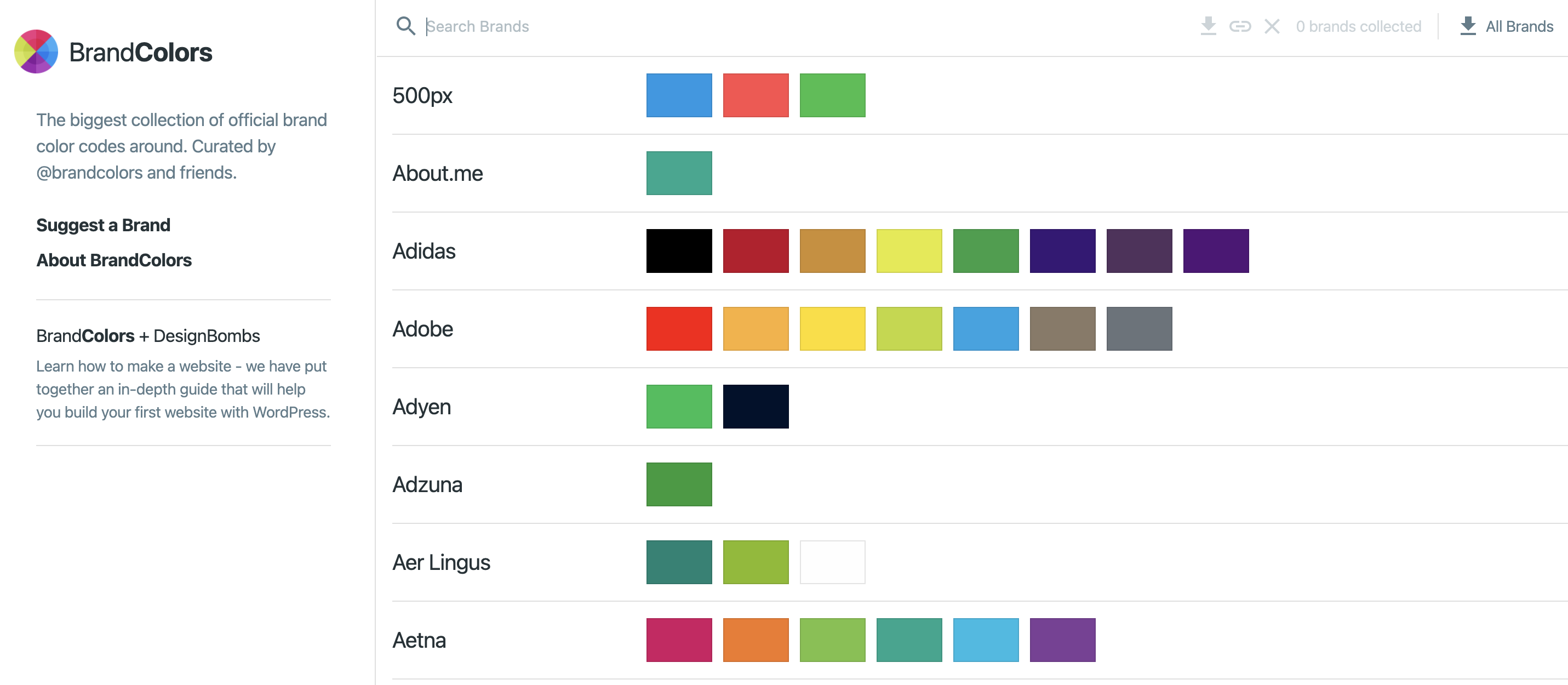 Color combination brand colors
