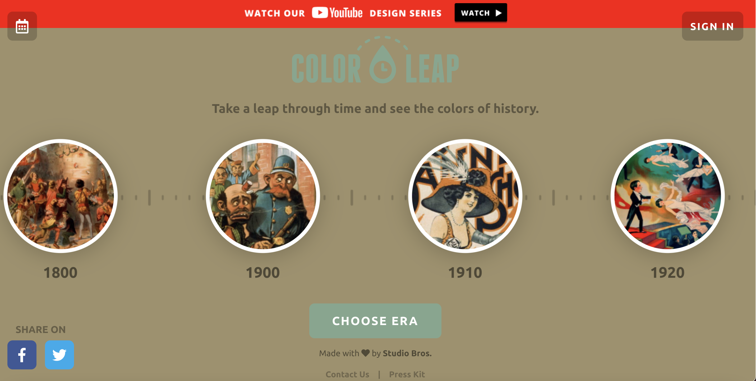 color leap - color combinations through history