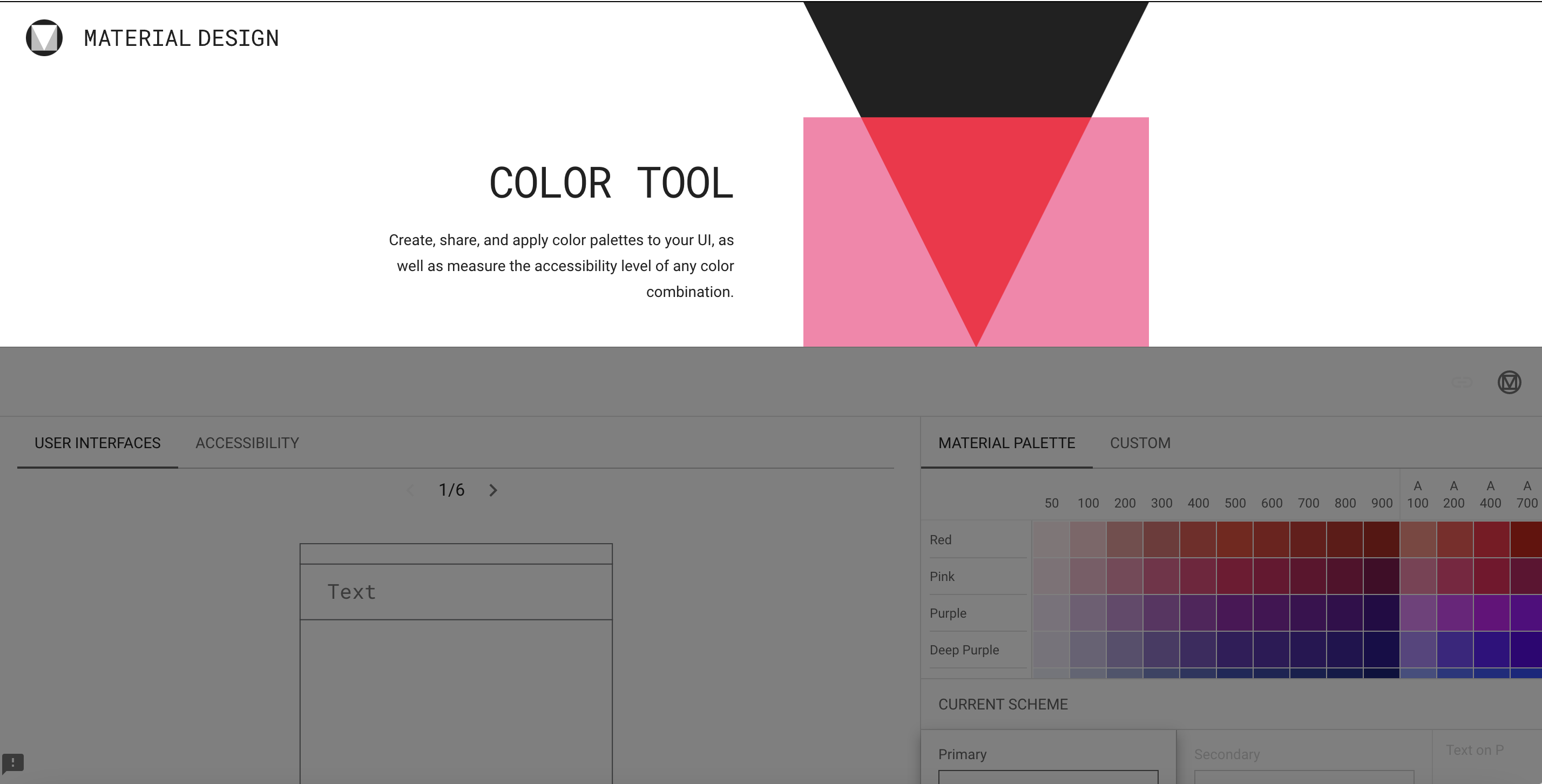 material design color palette
