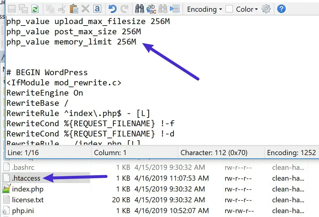 upload max filstørrelse htaccess