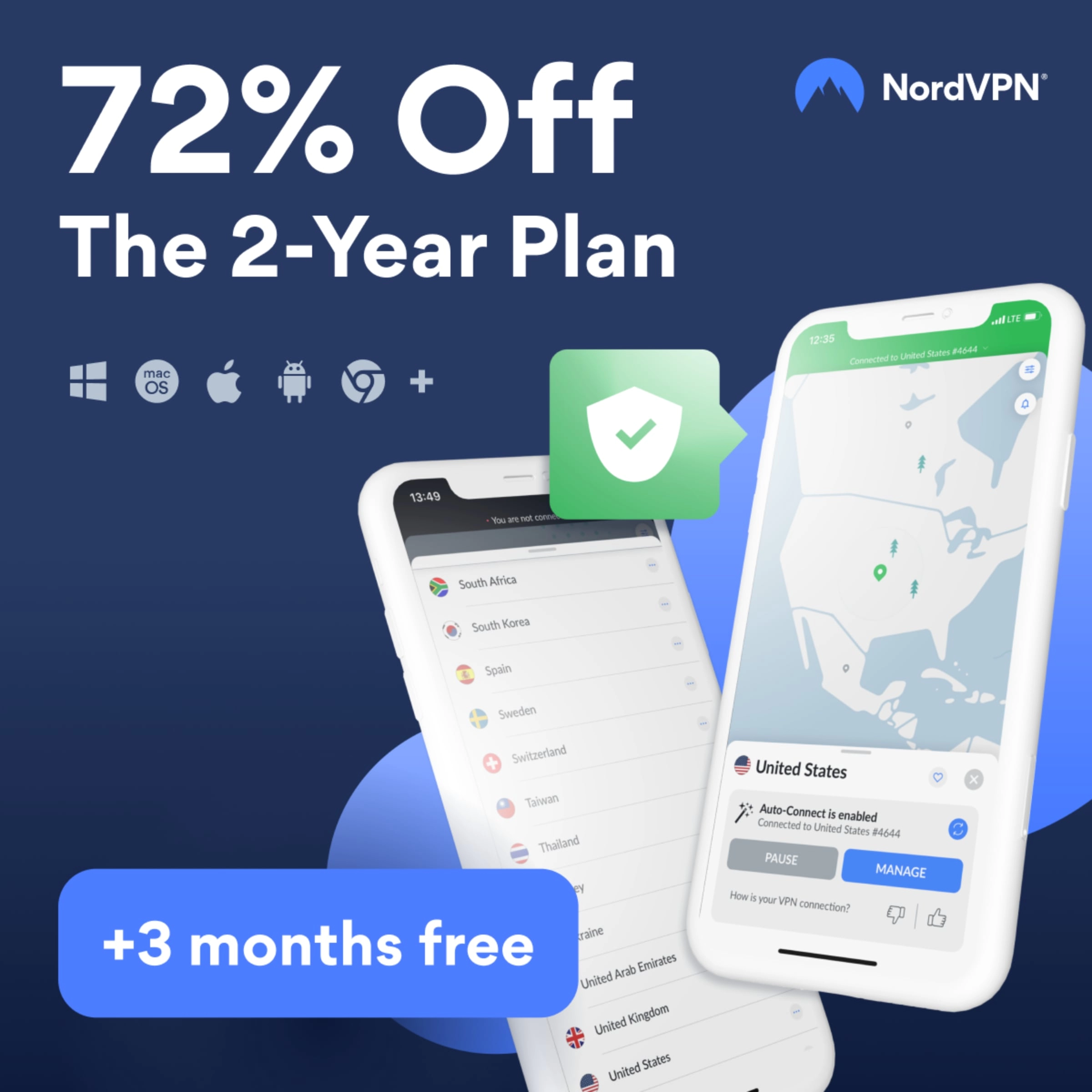 NordVPN-Angebot - 72 % RABATT + 3 Monate kostenlos