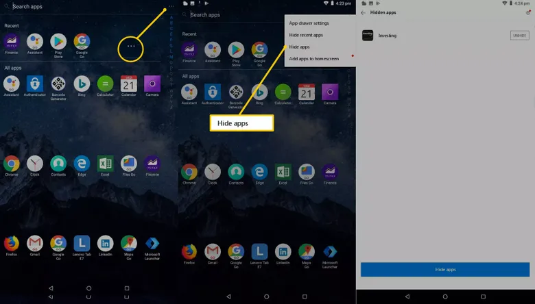 find skjulte apps på Android-telefoner