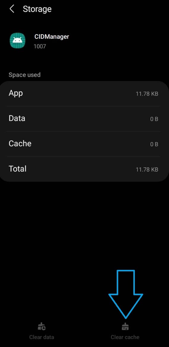 Clear CIDManager App Cache