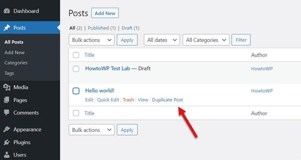 Utilisez un plugin WordPress pour dupliquer votre page