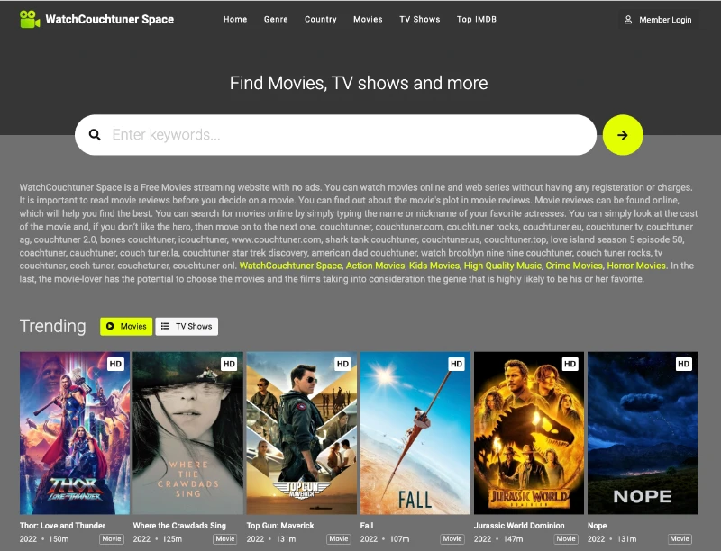 couchtuner - projectfreetv alternativ mulighed