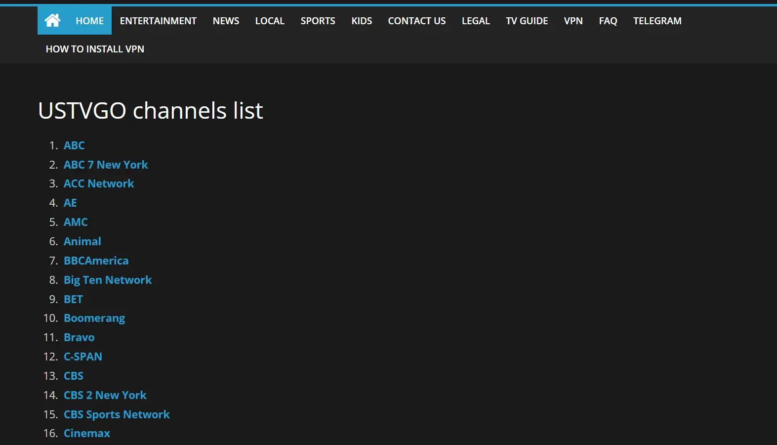 USTVGO - Streaming live NFL gratuiti qui