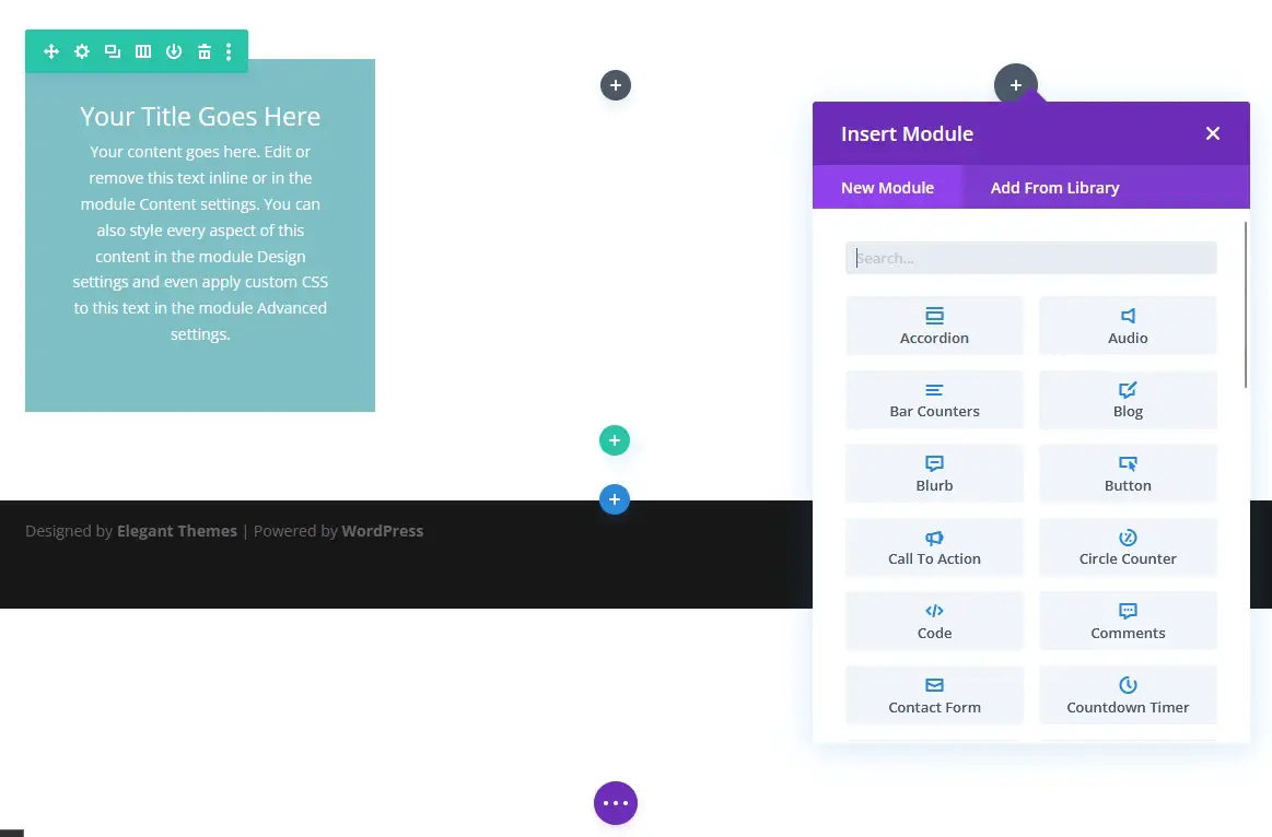 Divi add module