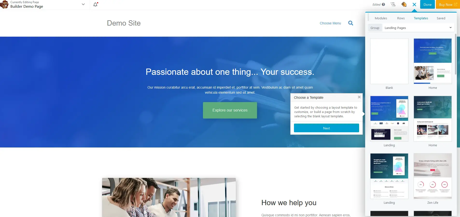 The Beaver Builder Interface