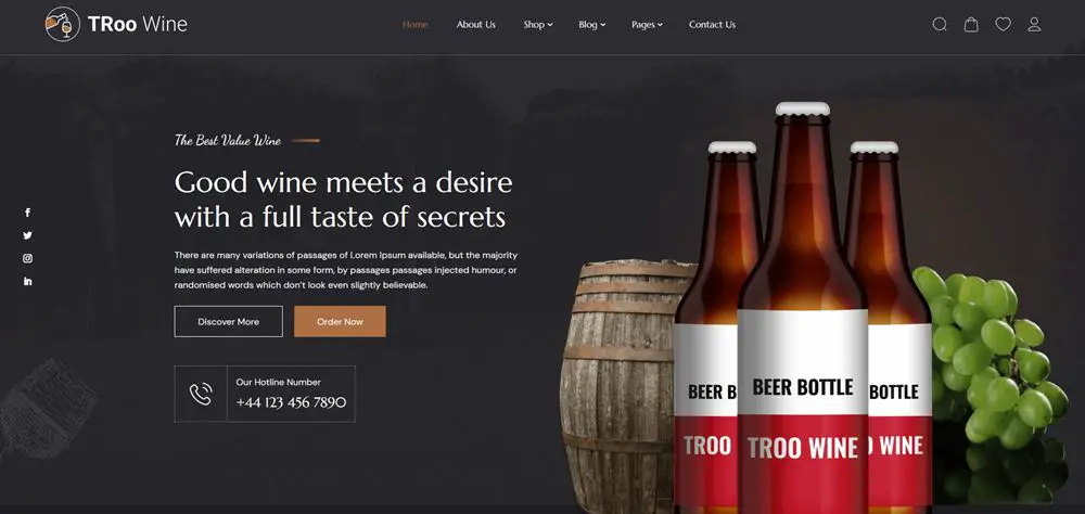 TRoo Wine Shop Divi WooCommerce Child Theme