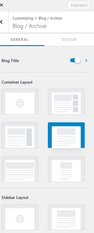 Options de conception et de mise en page du blog