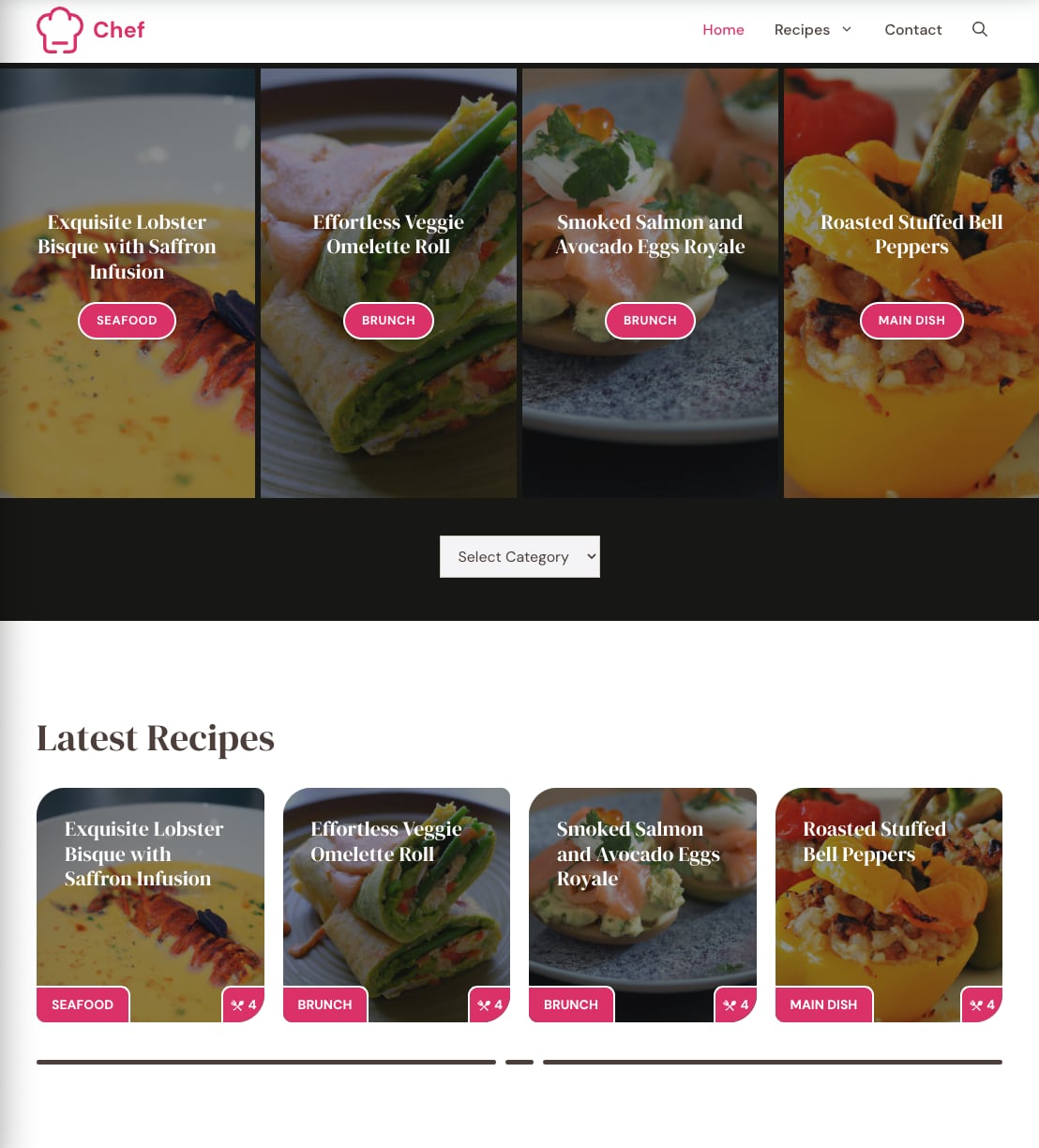 bibliothèque du site generatepress chef