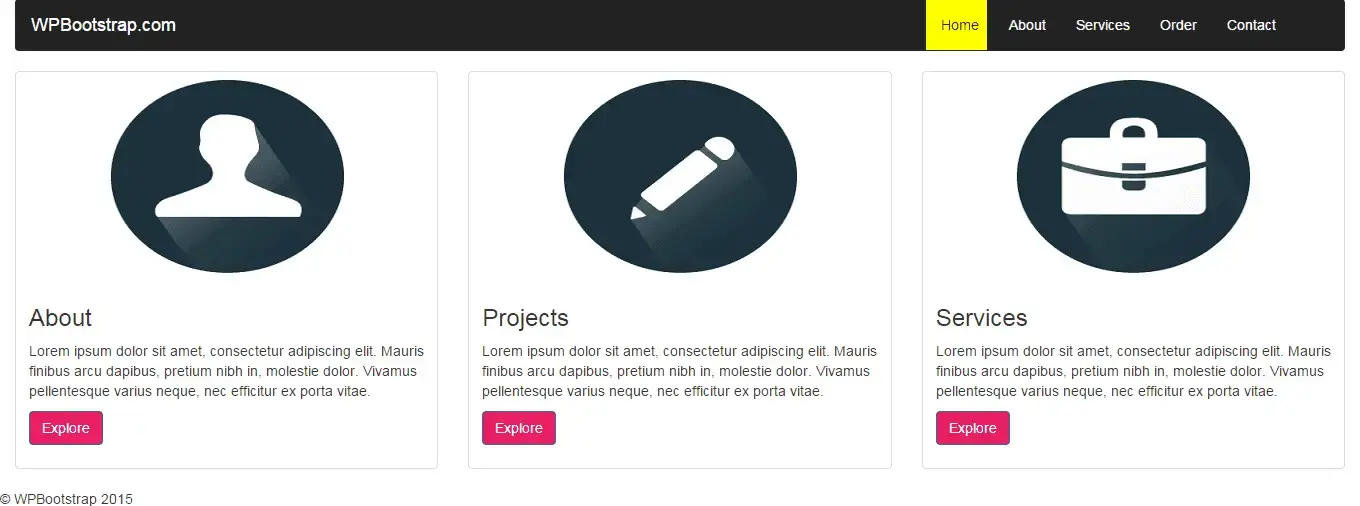 Muunna PSD WordPress BootStrap -teemaksi - Luonnos 2