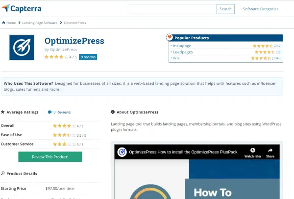 Témoignages Capterra 4/5 étoiles