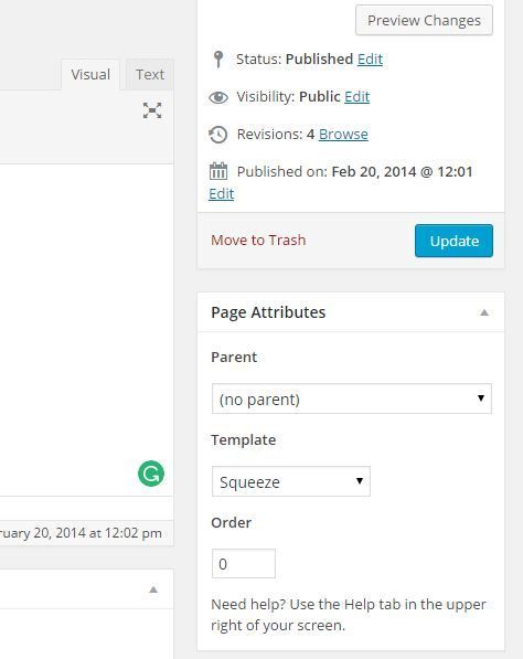 Page attributes