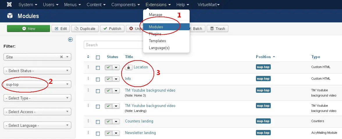 Configurer les informations de contact