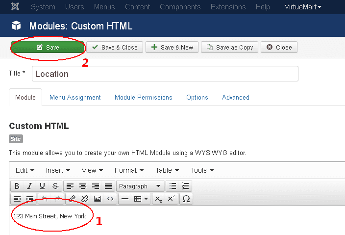 6 Modifier les informations de localisation