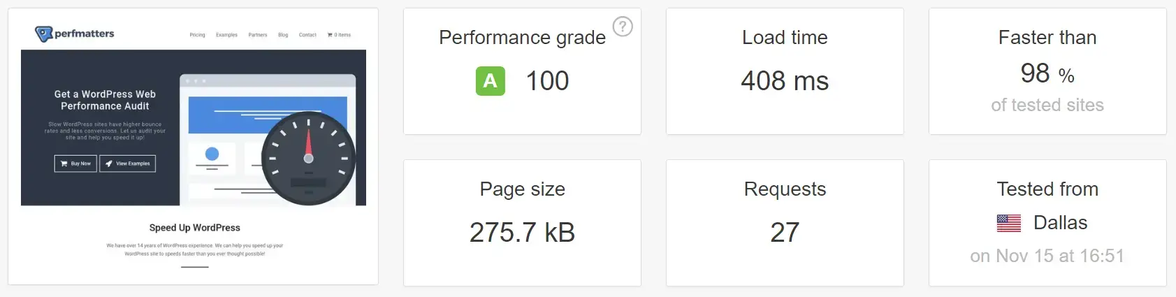 optimoitu WordPress-sivusto