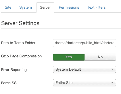 Enable Joomla gzip page compression