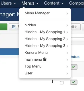 Joomla-Homepage - Joomla-Memu mit Home-Symbol