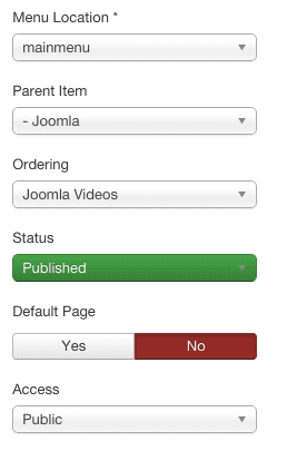 Joomla valmyndaratriðin panta