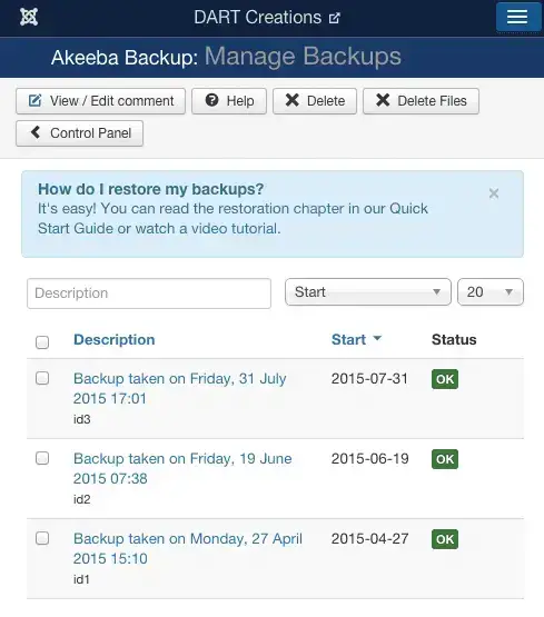 Laden Sie Ihr Joomla-Backup herunter