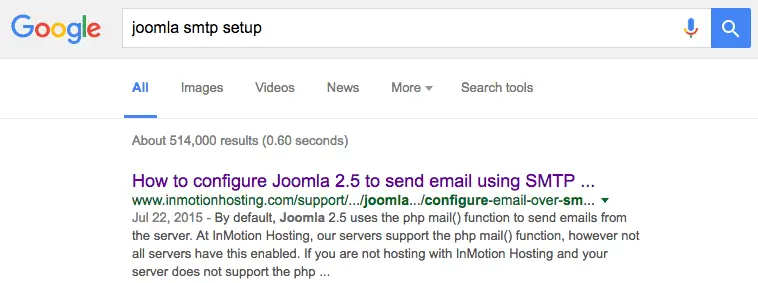 InMotion Support Knowledge Base rangeret på google