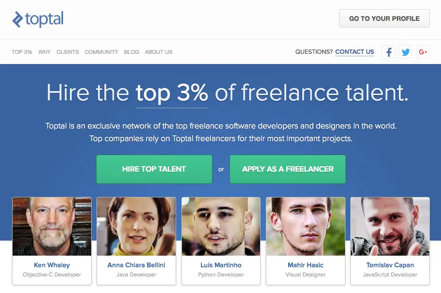 Toptal palkkaa Javascript-kehittäjän