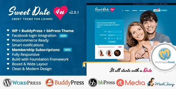 Sweetdate - WordPress dating site theme