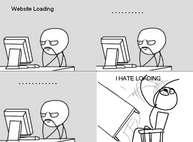 Chargement lent du site Web - mème utilisateur frustré