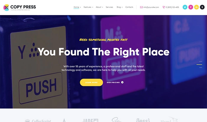 Copypress Type Design Druckdienste WordPress Theme