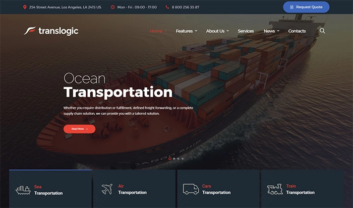 Translogic - Transportdienste WordPress Theme