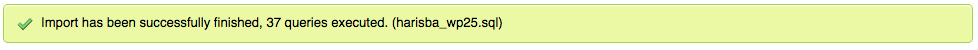 phpmyadmin import succes