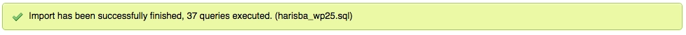 phpmyadmin import succes