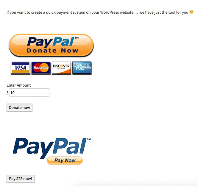 Wordpress Paypal greiðsla Styrk viðbót