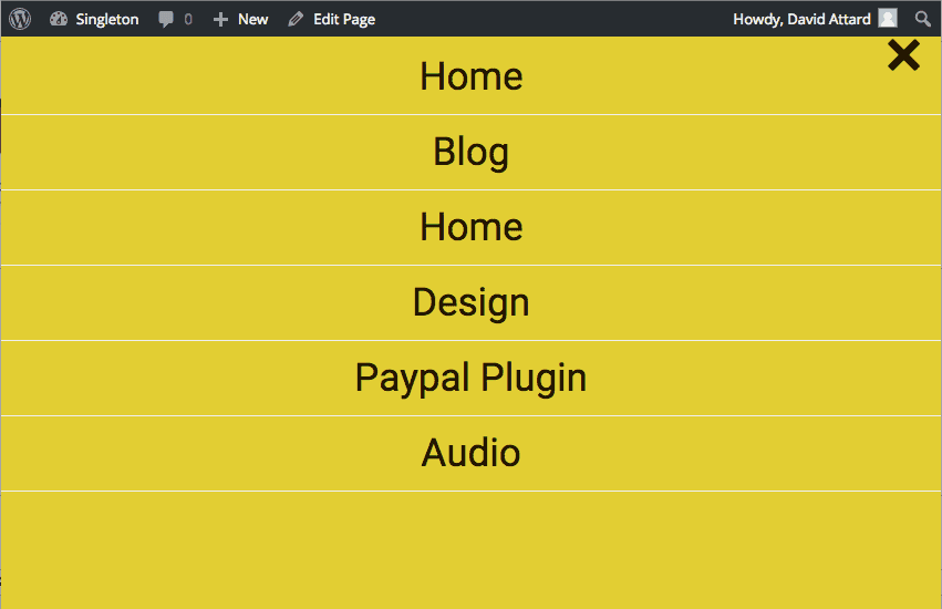 Wordpress Móttækilegur FullScreen Yfirlitsvalmynd