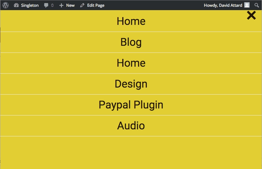 Wordpress Móttækilegur FullScreen Yfirlitsvalmynd