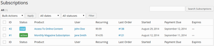 Abonnement WooCommerce Subscriptions